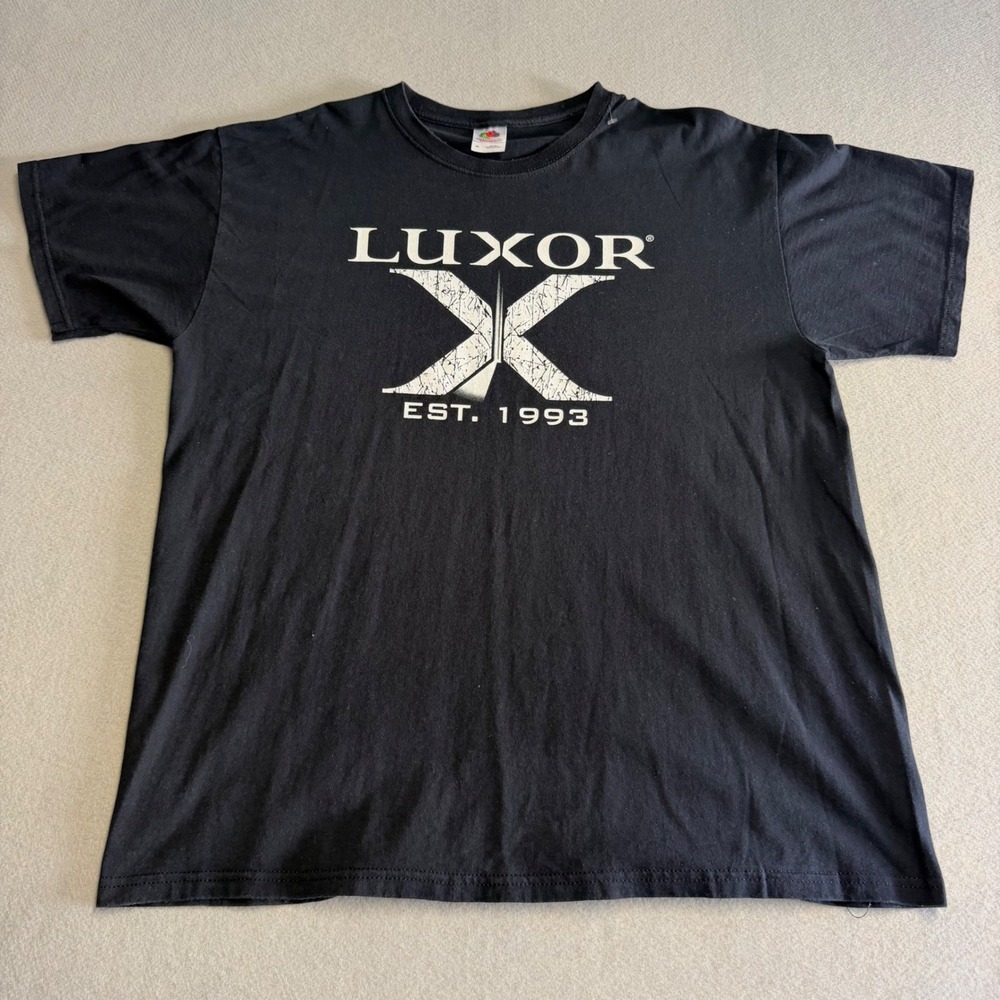 Luxor Las Vegas Est 1993 Graphic T-Shirt Mens XL Black Fruit of the Loom Heavy